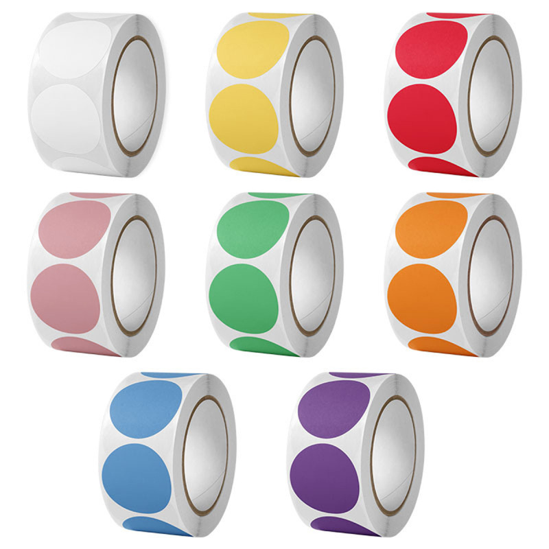 Cross-Border Hot-Selling 500-Piece Colorful Dot Marker Roll Stickers Round Adhesive Stickers DIY Graffiti Envelope Sealing Stickers