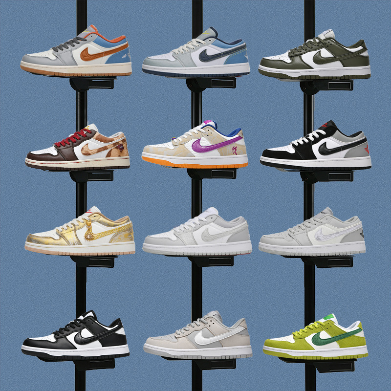 Putian Summer 2026 Men's Shoes Aj Black and White Panda Air Force One Dunk Sneakers Casual Shoes Women's Shoes That Make Noise When Rubbed