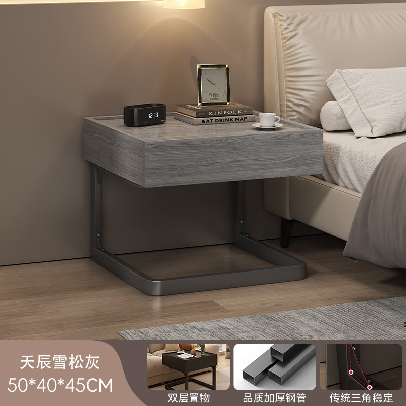 Mesa de cabecera lujosa alta sensación de hotel gabinete de almacenamiento pequeño sentido de diseño creativo de nicho estante alternativa artefacto