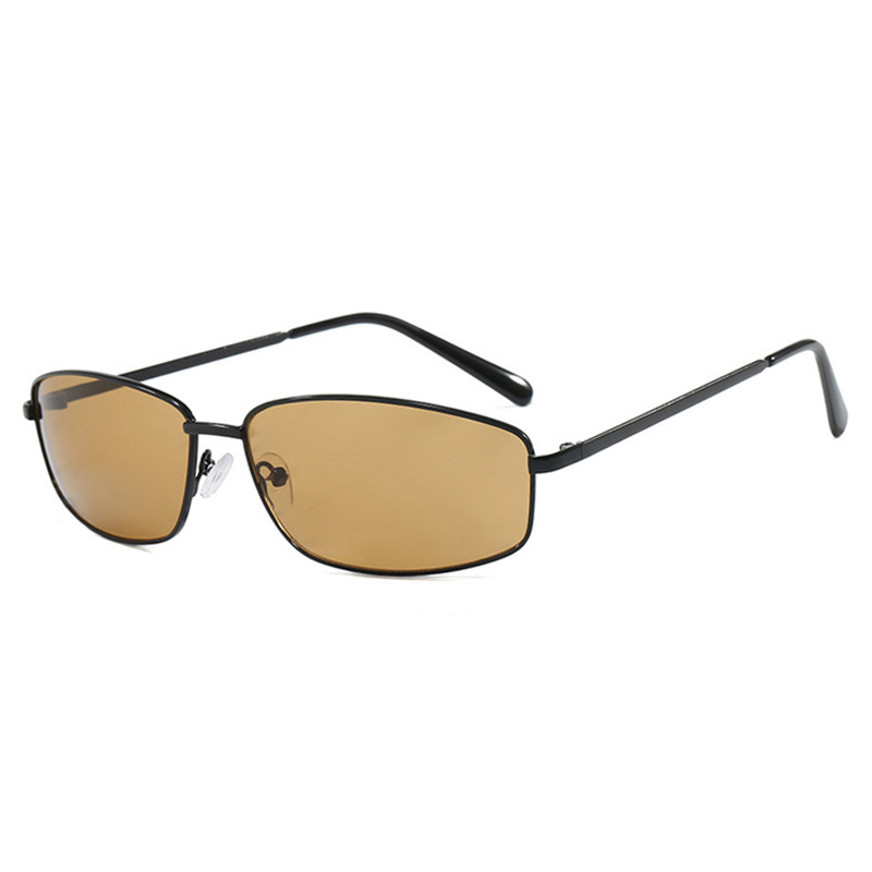 Nueva moda, tendencia de metal, gafas de sol rectangulares retro, personalidad europea y americana, gafas de sol para exteriores de alta gama