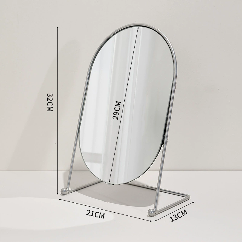 Dressing Table Mirror — Rotatable Oval Desktop Mirror, Silver/Gold/Black, Multiple Sizes