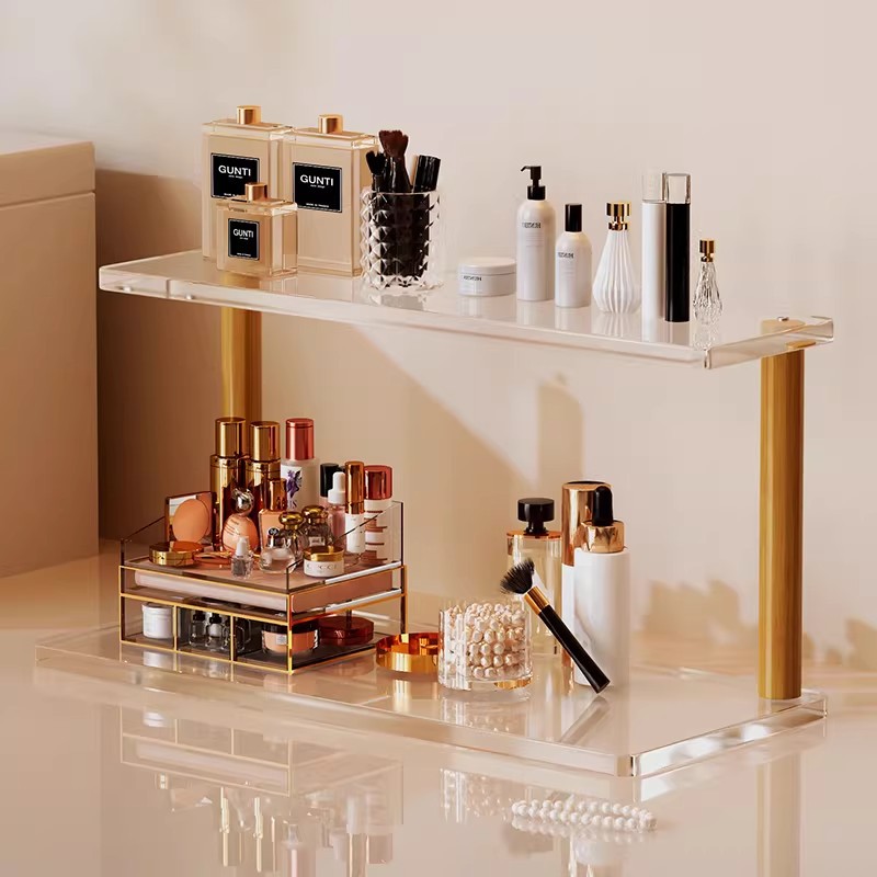 Cosmetics Storage Rack Desktop Acrylic Storage Rack Multi-Layer Lipstick and Perfume Transparent Storage Simple Organizer Rack