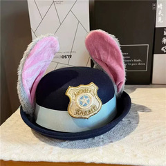 ジュディ帽ウサギドーム礼帽狂った動物城警察官ジュディ帽子子供大人髪フープ帽子