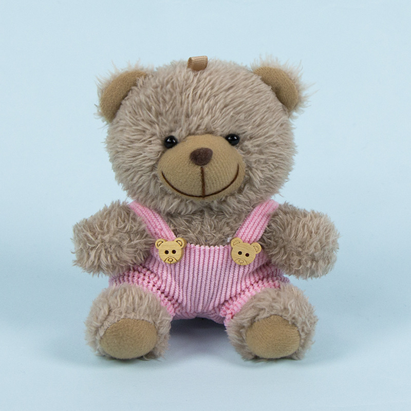 Lindo osito llavero colgante regalo creativo muñecas de peluche vestidas osito de peluche colgante de mochilas escolares para parejas