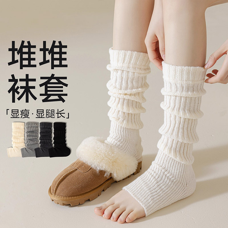 Sock Covers for Women, Spring and Autumn Style, Pure Cotton, Slimming, Leg-Shaping, Knitted Footed Leg Warmers for Autumn and Winter, Suitable for Pairing with Snow Boots Sock Covers for Women, Spring and Autumn Style, Pure Cotton, Slimming, Leg-Shaping, Knitted Footed Leg Warmers for Autumn and Winter, Suitable for Pairing with Snow Boots