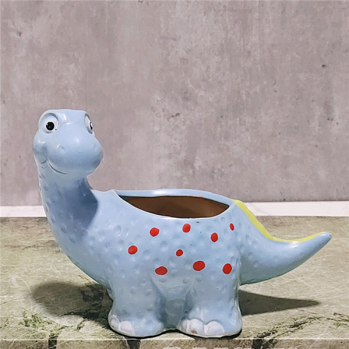 Cross-border Amazon best-selling ceramic dinosaur succulent plant pot container ornament cute cartoon animal juicy pot