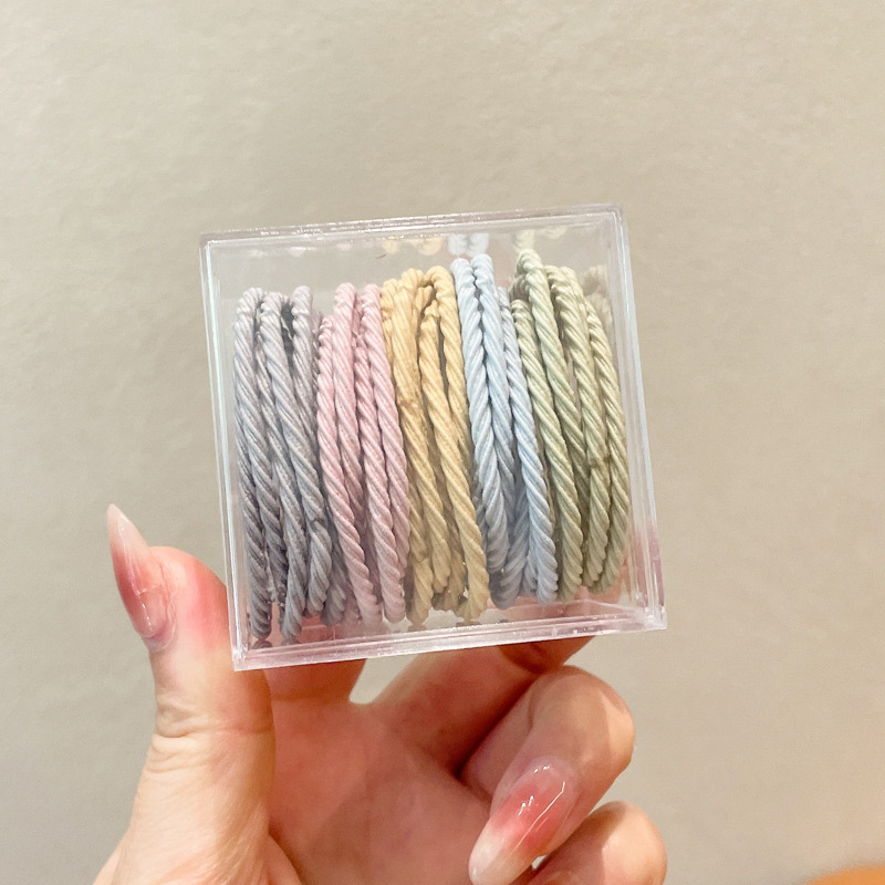 alta elasticidad, banda de goma duradera, hilo sin costura, cuerda de cabello baja, anillo de cabello para mujeres, cubierta de cuero, toque de cabeza