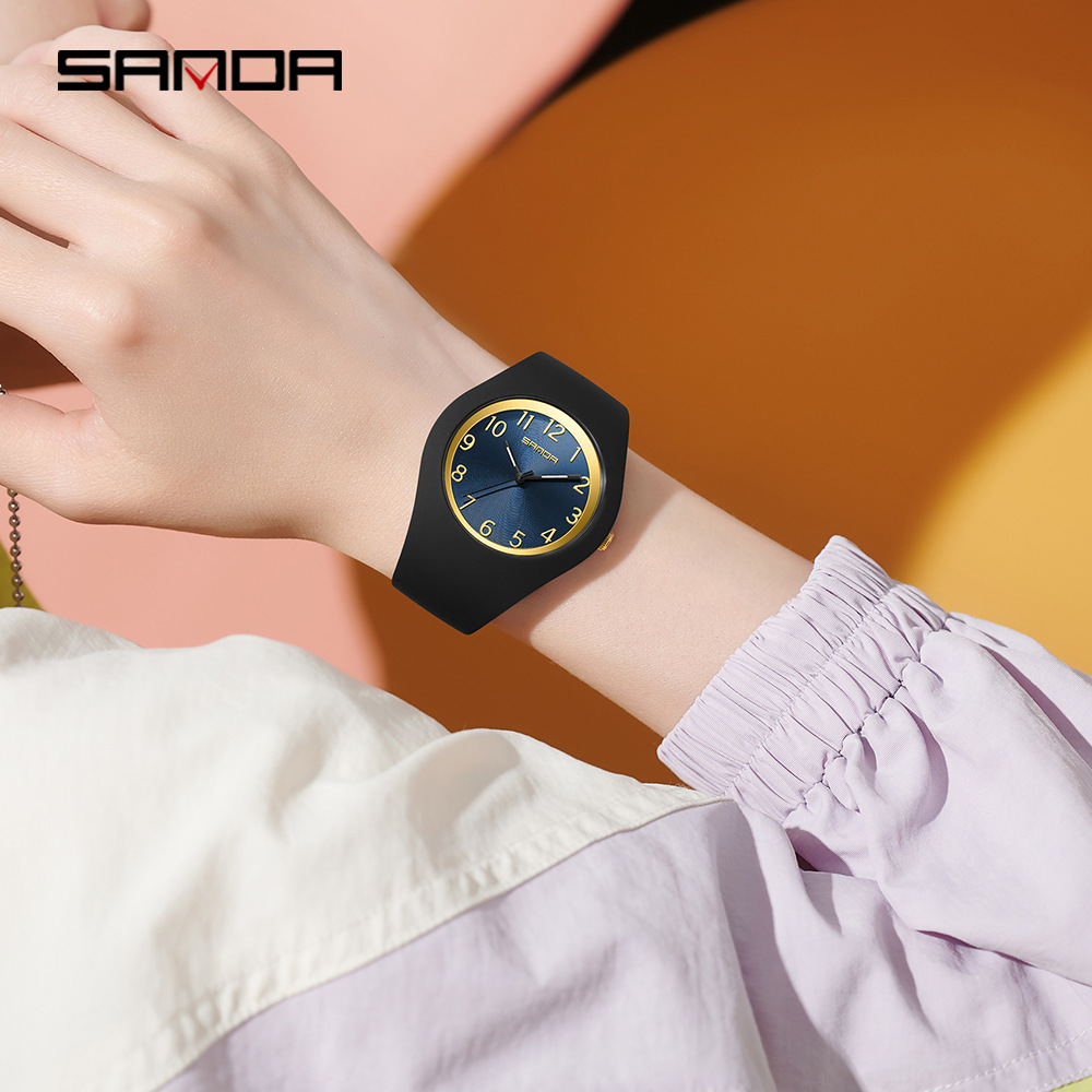 sanda sanda reloj electrónico de moda simple reloj electrónico estudiante correa de silicona impermeable mano unidireccional