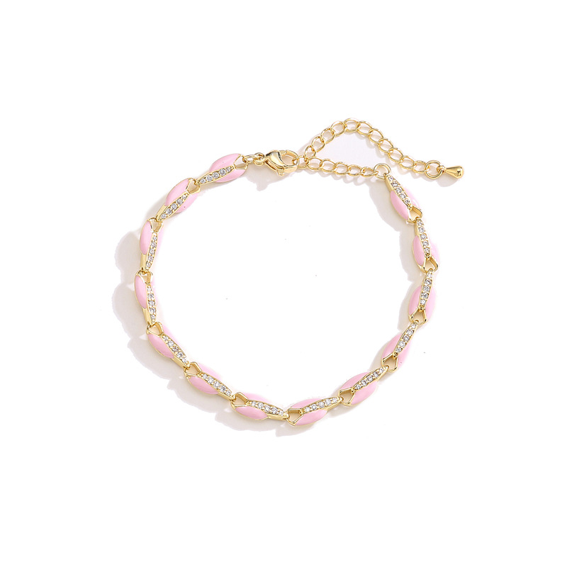 Coloré Dripping Huile Collier Bracelet Ensemble Micro Incrusté Zircon Cuivre Ornement display picture 15