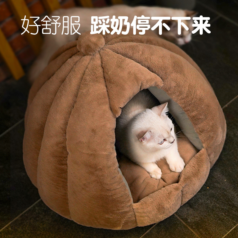 Cat House Winter Warmth Closed Type Rabbits Wool Thickened Large House All Seasons Dog Bed Mat Pet Supplies