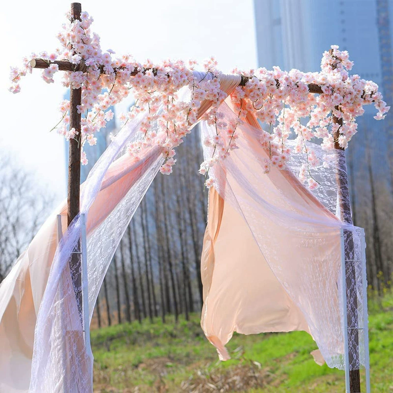 Имитационная ветвь из сакуры для кондиционера на крыше, пластиковый цветок, лента ротанга для интерьера, длинная подвесная