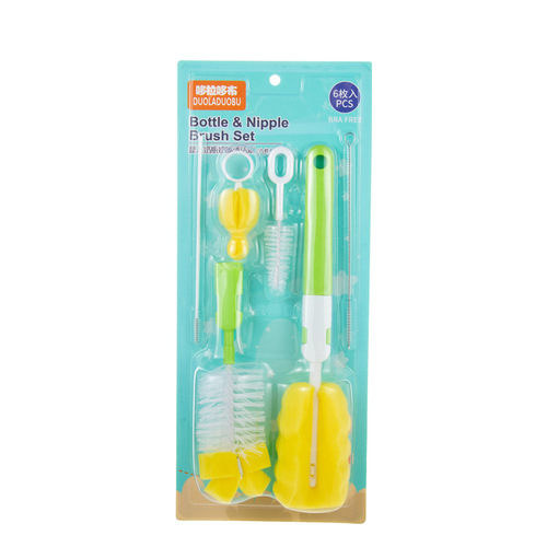 Dora Dobu Bottle Brush and Pacifier Brush Combination Pack Bottle Cleaning Set Bottle Brush Six-piece Set 6062