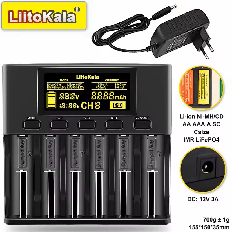 LiitoKala [Lii-S4 lii-S2 S1 lii-S6 18650 литиевый аккумулятор зарядное устройство прямой/обратной зарядки]