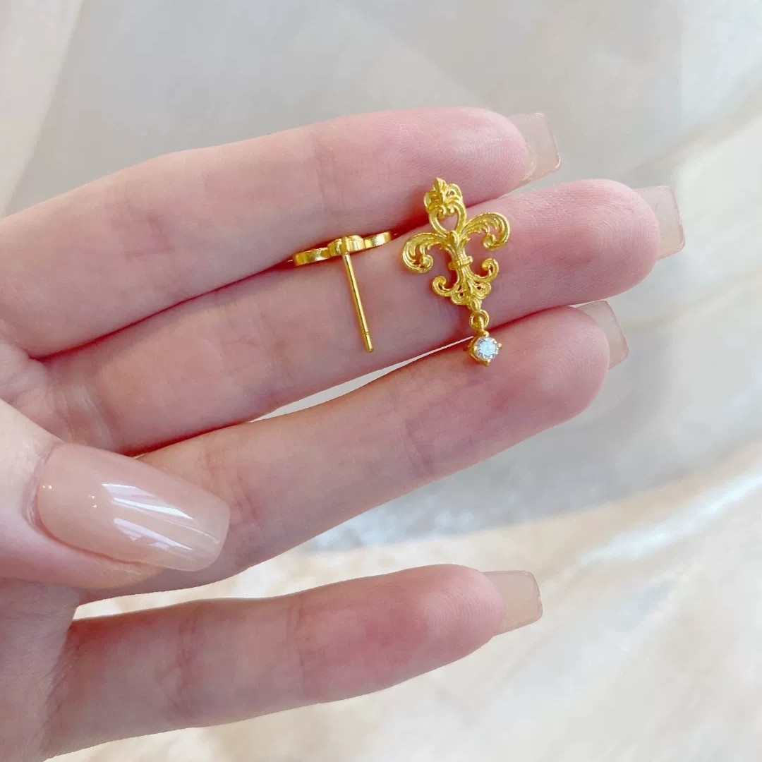 Vietnam Shajin Retro Iris Flower Earrings Women's Elegant Palace Style Iris Flower Fashion Elegant Earrings Factory Outlet_voghion.com