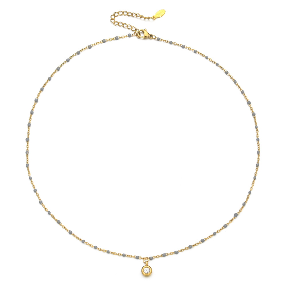9g Weight 304 Stainless Steel, Seed Bead Pendant Material Rhinestones Inlay Material Pendant Necklace Classification 304 Stainless Steel Chain Material cable chain Chain Type 1 Piece Quantity Casual, Daily Occasion 304 Stainless Steel, Seed Bead Material Round Pattern All Seasons Season Women's Gender Enamel, Plating, Inlay Design Simple Style Style Wholesale Jewelry Simple Style Round 304 Stainless Steel Seed Bead Rhinestones Enamel Plating Inlay Pendant Necklace Cable Chain 13