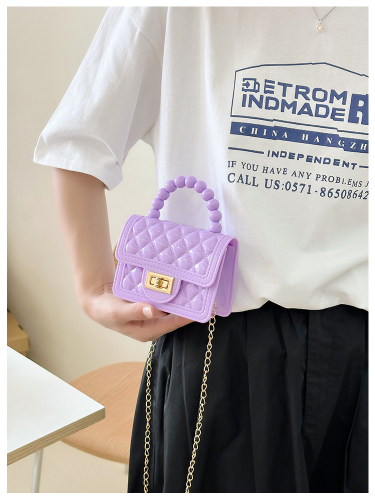 157g Weight Polyester Lining Material Flip Cover Closure Type Single Shoulder Strap Strap Type Jelly Bag Bags Type Casual, Holiday Occasion PVC Material Solid Color Pattern All Seasons Season Women's Gender Basic, Classic Style Style Square Shape Small Size Women's Small PVC Solid Color Basic Classic Style Square Flip Cover Jelly Bag 1