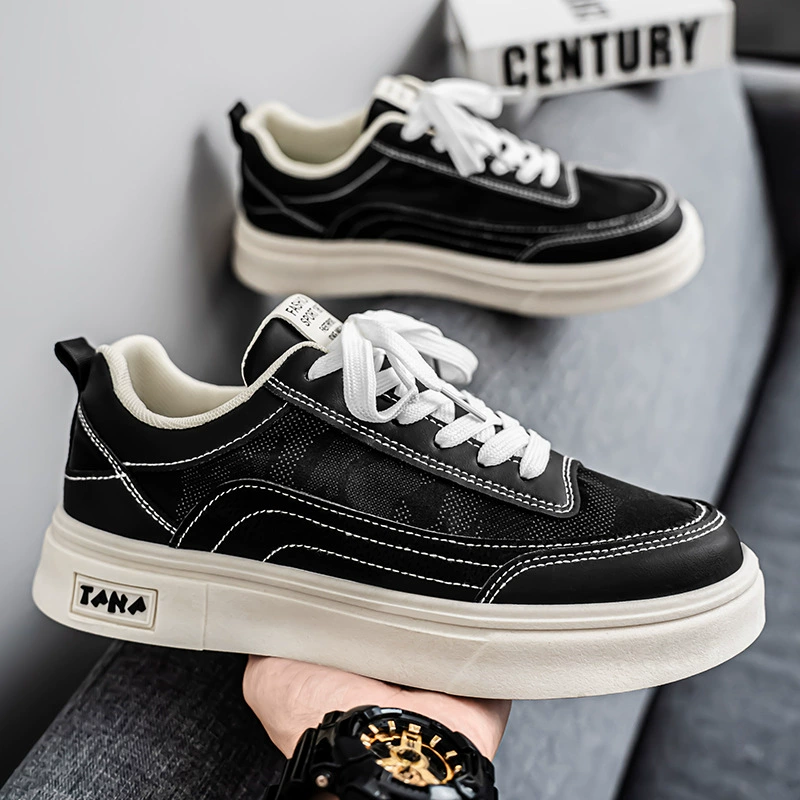 Летняя мужская обувь новая дышащая холст обувь мужская мода дикая толстая подошва маленькая белая обувь спортивная обувь повседневная доска обувь мужская