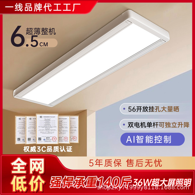 Comprehensive Large-Screen Intelligent Lifting Invisible Clothes Drying Rack Balcony Telescopic Household Double-Pole Embedded Electric Clothes Drying Rack