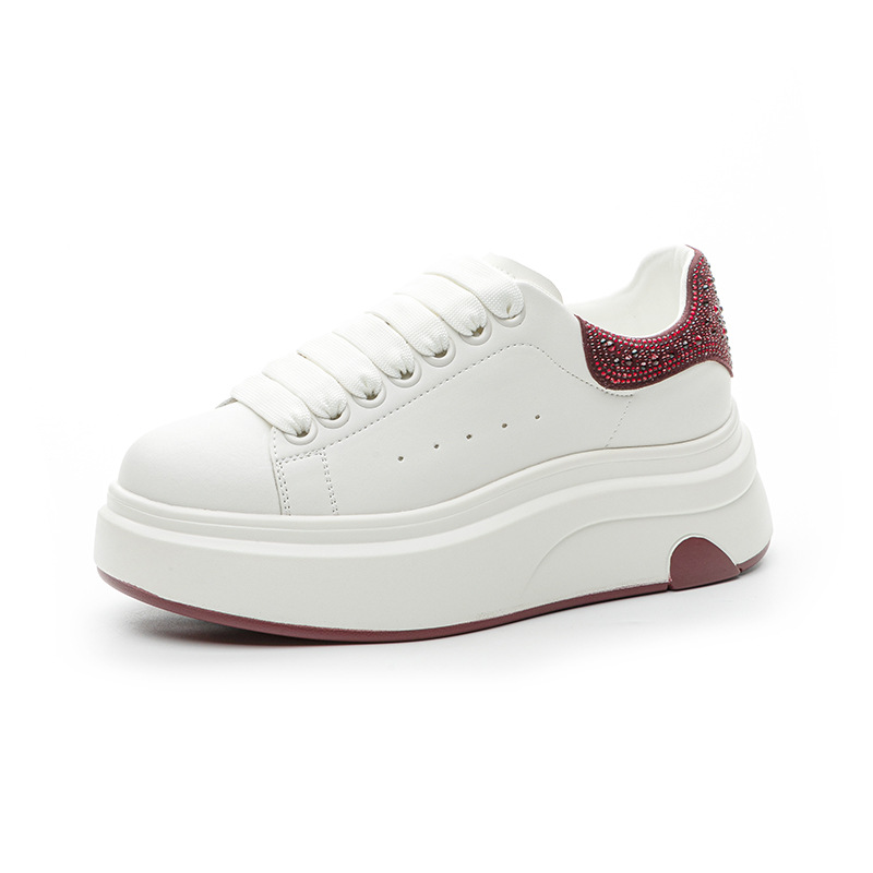 Giày sneaker nữ đế dày kiểu Hàn Quốc hình trái tim, cổ thấp, phong cách thời trang mùa xuân 2026 — M2806 màu đỏ, M2806 màu be, M2806 màu đen