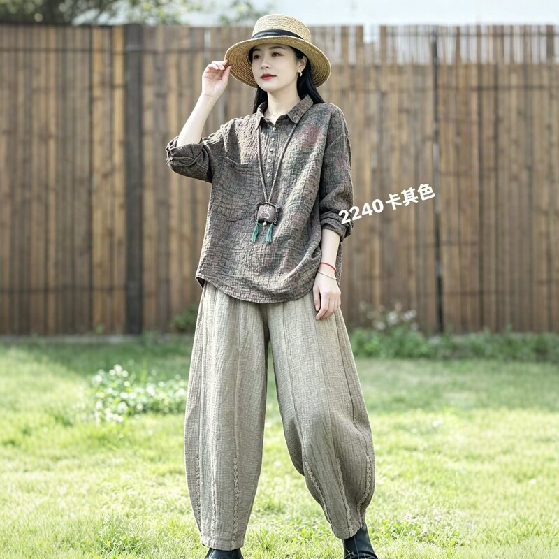 Dropshipping 2026 new spring and autumn cotton-linen vintage loose casual shirts, supports mixed orders Dropshipping 2026 new spring and autumn cotton-linen vintage loose casual shirts, supports mixed orders