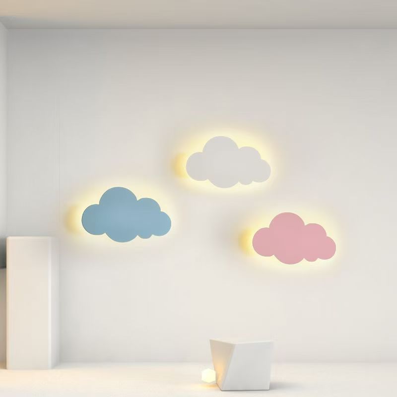 Luz de pared de cabezal de cama moderna minimalista fondo de dormitorio creativo nórdico nubes pasillo con interruptor táctil lámpara de pared
