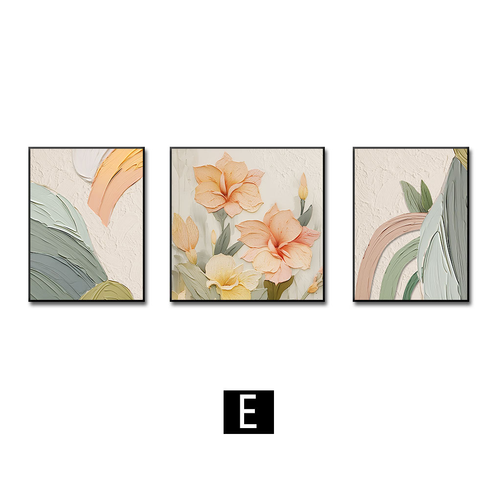 Sala de estar pintura decorativa sofá pared fondo pintura colgante cuero estrella diamante tríptico pintura de estilo crema fresca pequeña