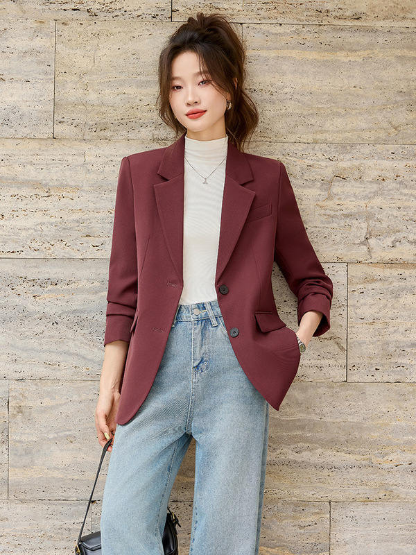 后开叉西装外套女春秋2025新款气质高级感女士超好看通勤西服上衣|undefined