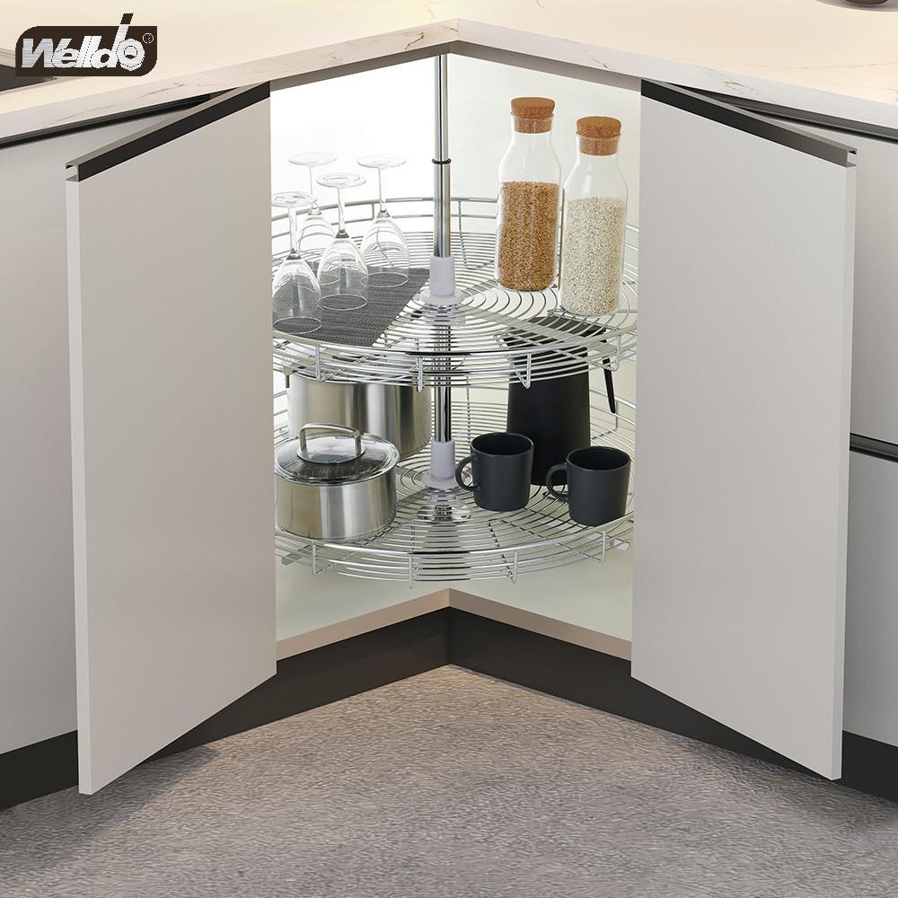 Welldo纬东 橱柜转角转盘拉篮橱柜双层360°转盘置物拉篮