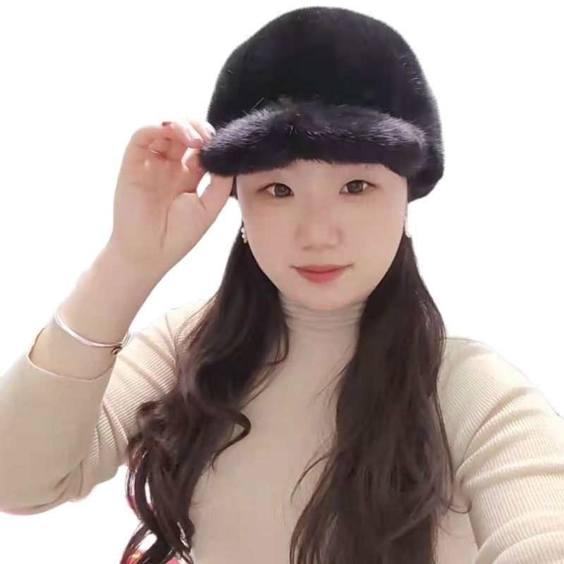 2024ˮ��ñ����Ů��ůʱ�к�ɫ�ɵ���Ƥ��Ѽ��ñ����