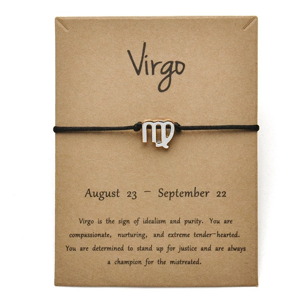 Virgo black silver bracelet