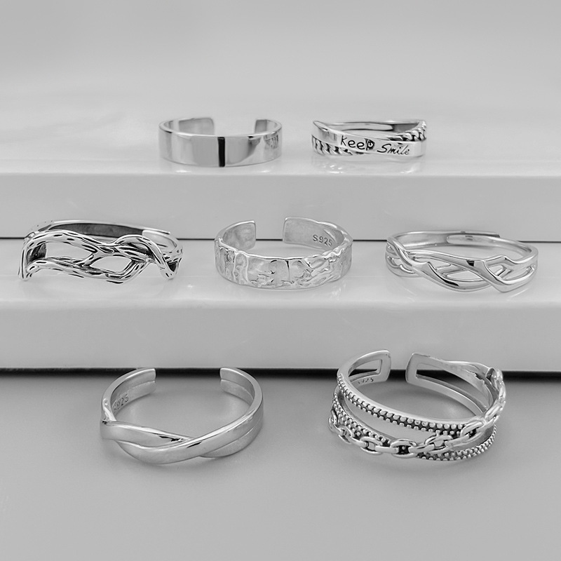 European and American cross-border men's rings, single rings, vintage versatile open rings, trendy adjustable rings, irregular jewelry European and American cross-border men's rings, single rings, vintage versatile open rings, trendy adjustable rings, irregular jewelry