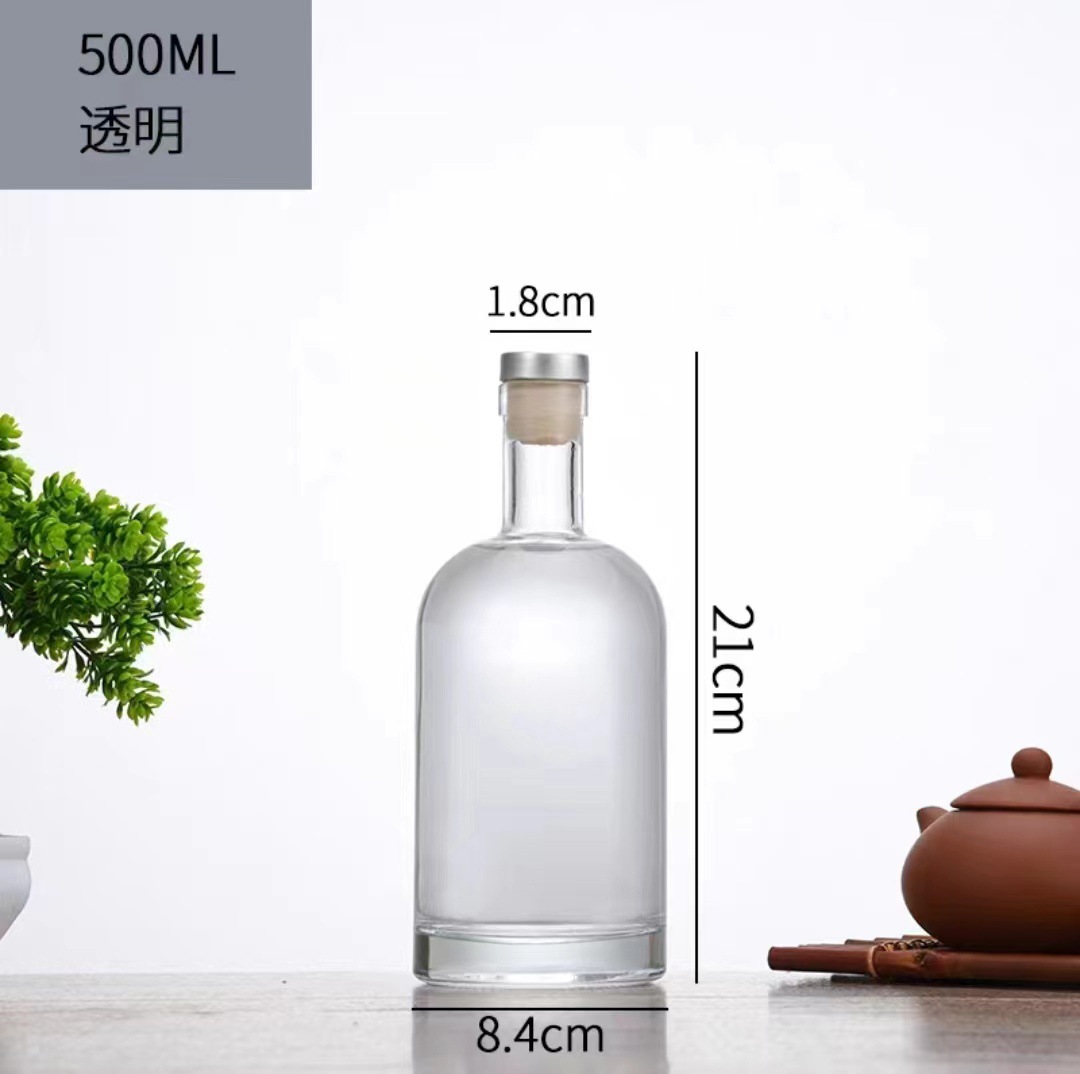 Stock 50ml 100ml 375ml botellas de vodka botellas de vidrio transparente botellas de licor botellas de medicina