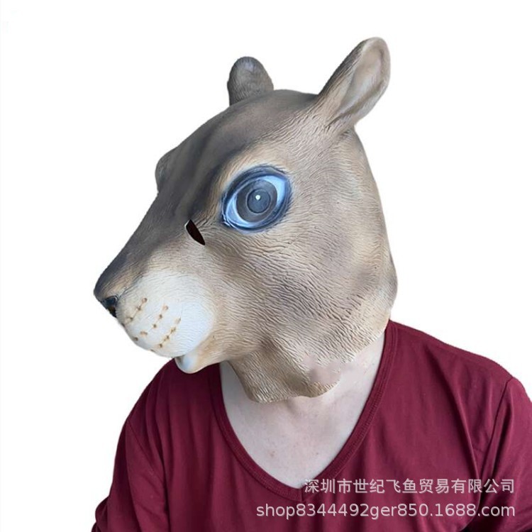 Ardilla máscara de látex animal sombrerería lindo cara completa máscara partido Funny rendimiento COS Halloween props