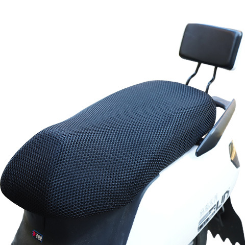 Cubierta del amortiguador del coche eléctrico motocicleta scooter totalmente rodeado cojín del asiento de protección solar a prueba de lluvia aislamiento térmico engrosada 3D panal cubierta neta