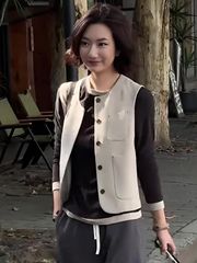 西装衬衫叠穿马甲女款2025新款春秋韩系无袖背心外穿洋气时髦坎肩