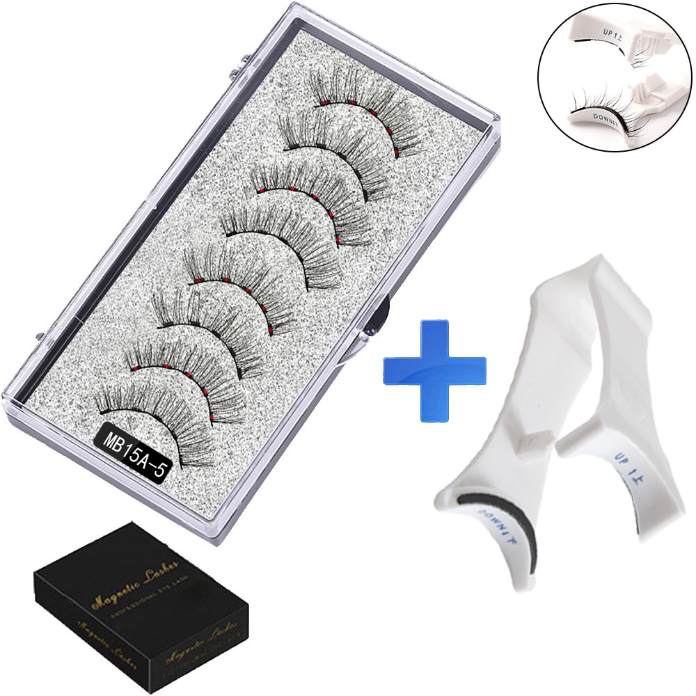 Pestañas postizas de succión magnética transfronteriza dos pares de pestañas cuánticas pestañas gruesas y delgadas al por mayor 5 pestañas magnéticas