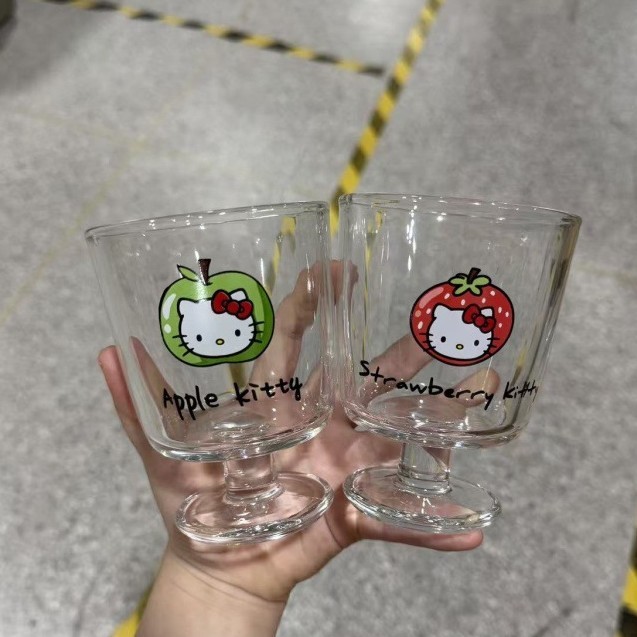 代发水果猫咪高脚杯家用高颜值果汁牛奶咖啡杯可爱女耐高温水杯子|undefined