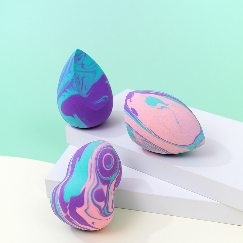 Serie de colores mezclados personalizados de fábrica, empolvado de huevo, esponja de maquillaje transfronterizo sin látex, maquillaje de huevo, herramientas de belleza al por mayor