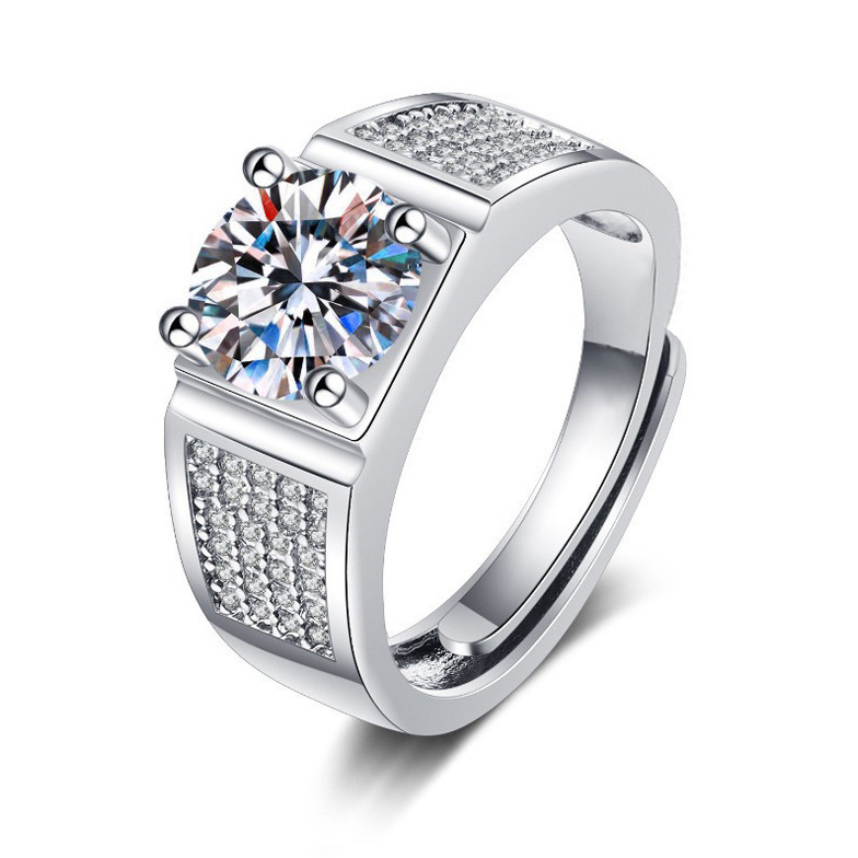 Herre ring justerbar elegant med diamanter modesmykker_voghion.com