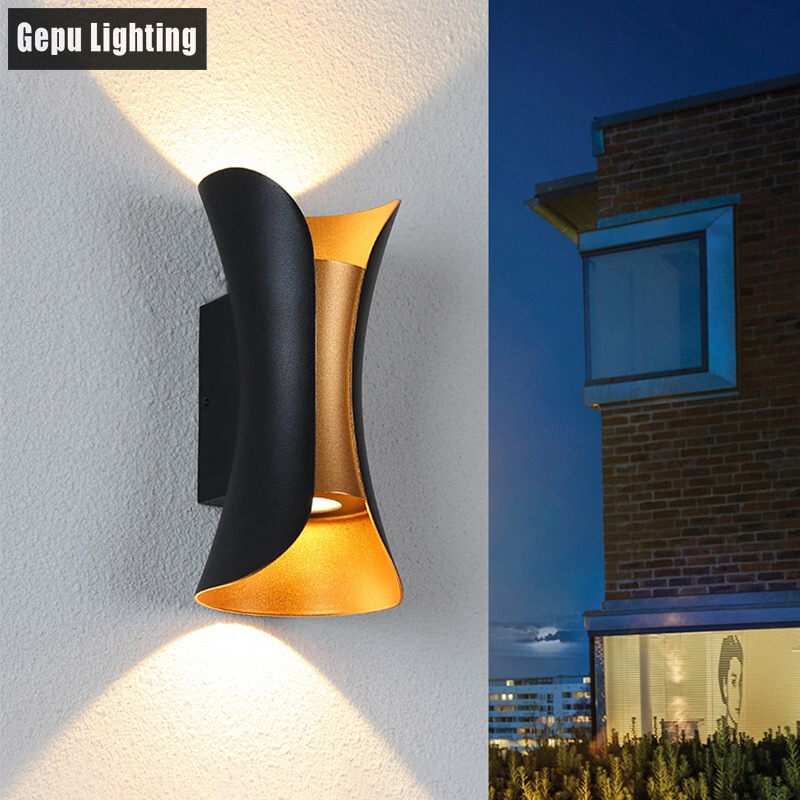 户外壁灯塑料壳庭院灯室外防水双头上下照外墙门口头灯现代花园灯