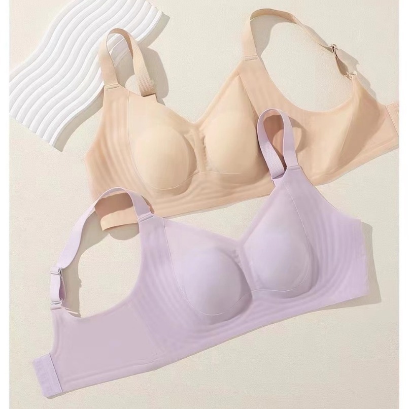 Gelatina de piel de leche, pecho grande ultrafino, pequeño, sin anillo de acero, soporte suave, soporte superior, ropa interior anti-caída, sujetador delgado que no deja marcas