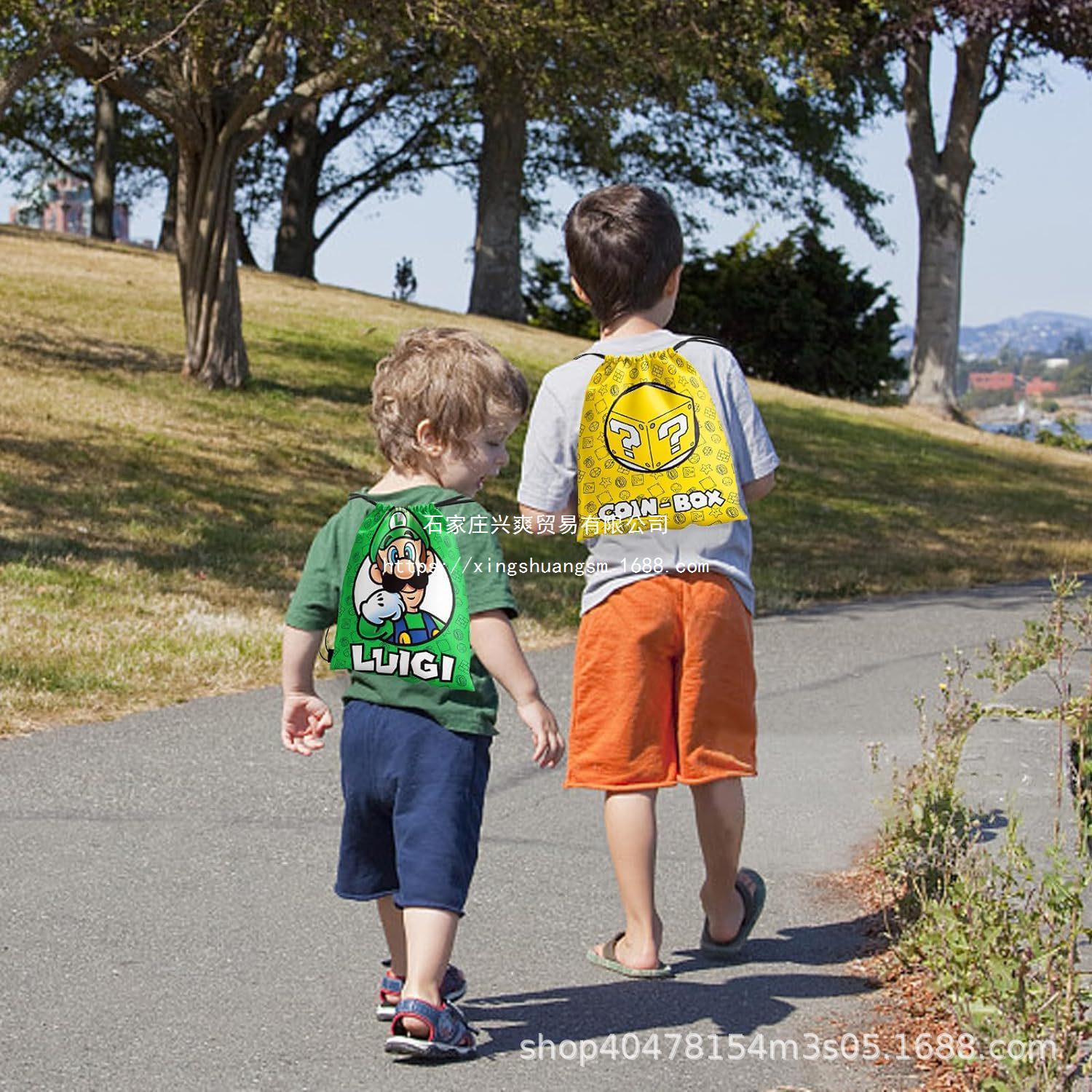 桃子公主束口袋一桃子公主儿童生日派抽绳双肩背包袋便携收纳袋跨