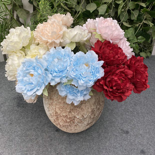 On the 5th, the parallel peony wedding hall archway leads to shoot props fake flower decoration simulation peony flowers wholesale