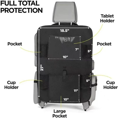 Chair back anti-kick pad with Storage Bag, Car Seat
