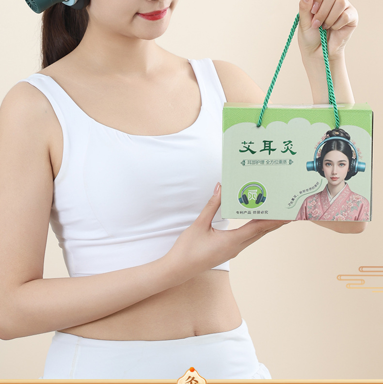 Ear Moxibustion Device with Moxa Sticks Home Ear Warming Tool for Relaxation 40 Moxa Cones overview
