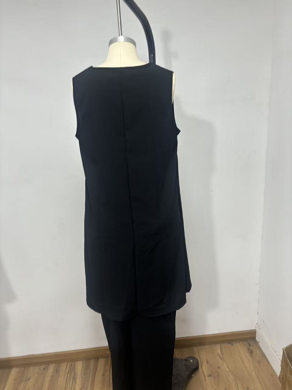 Women's Sleeveless Stand Collar Solid Color Cotton Linen Suit Elegant Loose Resort Style Spring Summer_ecoleips.com