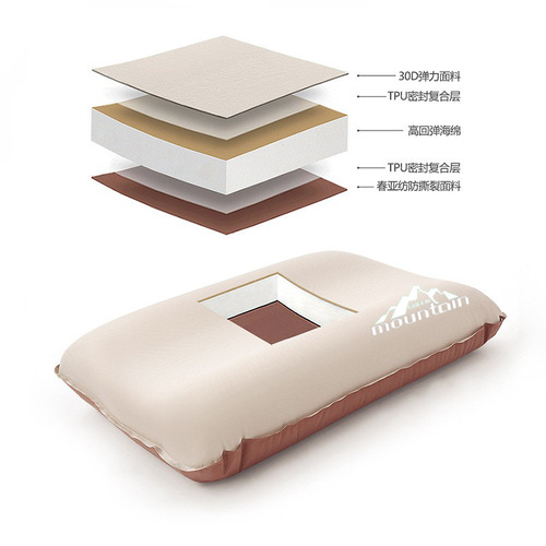 Outdoor 3D Sponge Pillow Automatic Inflatable Pillow Cheese Pillow Camping Hiking Air Cushion Pillow Travel Pillow Outdoor Gear
