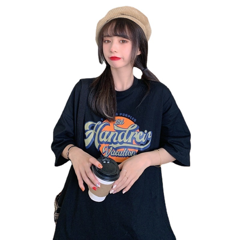 Abbigliamento ampio per la migliore amica della coppia coreana oversize, cappotto di base, maglietta estiva casual a maniche corte, da donna_voghion.com