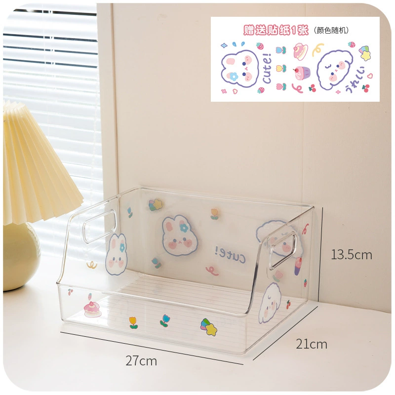 Acrylic transparent book storage box Small students put book shelf desktop desktop desk reconstruction supplies full set