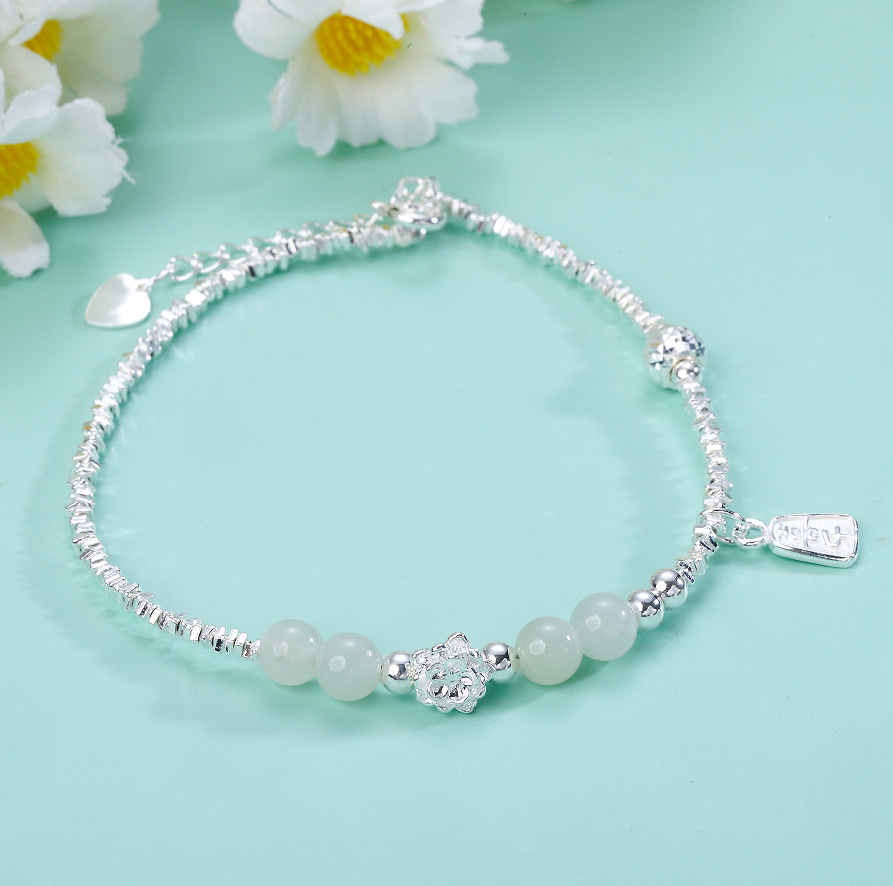 8553 Pure Silver 999 Broken Silver Good Luck Bracelet, Gentle and Ethereal, Versatile, New Chinese Style, Nearly Exquisite Bracelet